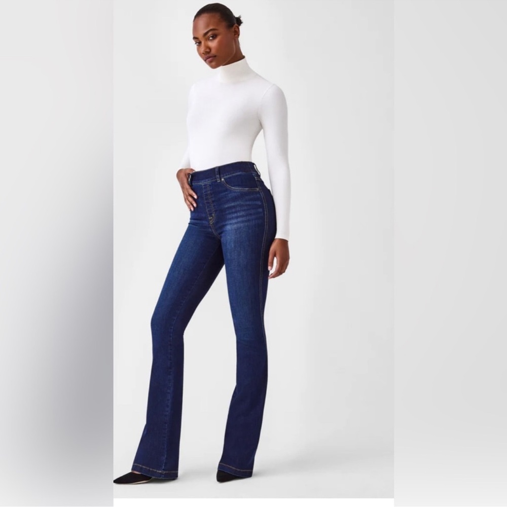 NWT Spanx Midnight Blue Flare Jeans 20327T size large/tall